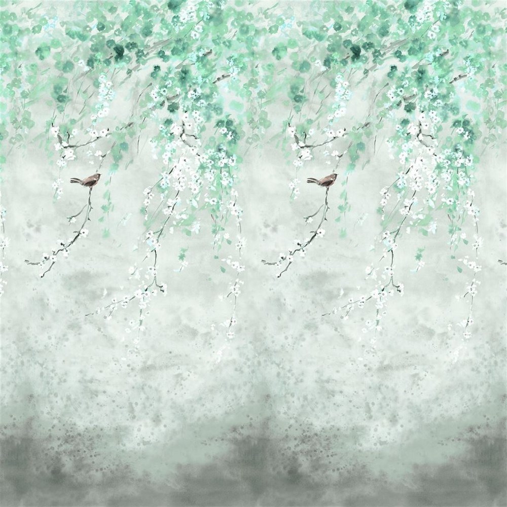 Shinsha Wallpaper PDG1116 by Designers Guild in Celadon Green